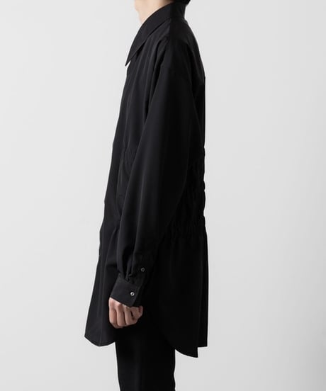 OVERSIZED SHIRRING SHIRTS/BLACK