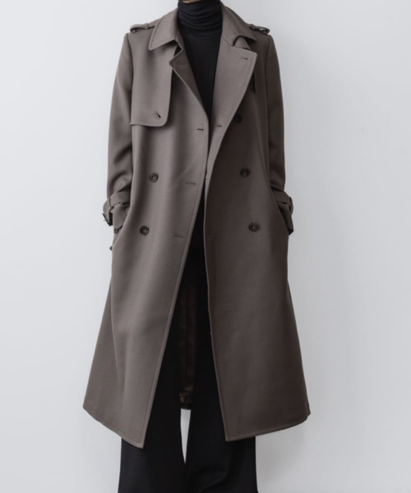センブリ茶　ATO トレンチコート　アトウ　22AW NEW WOOL TRENCH COAT/L.BROWN | ato AOYAMA