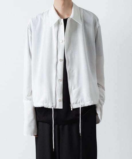 DOUBLE CUFFS ZIP SHIRT/WHITE