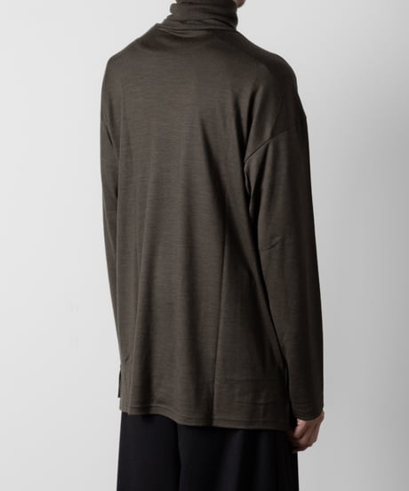 WOOL JERSEY TURTLE NECK/KHAKI