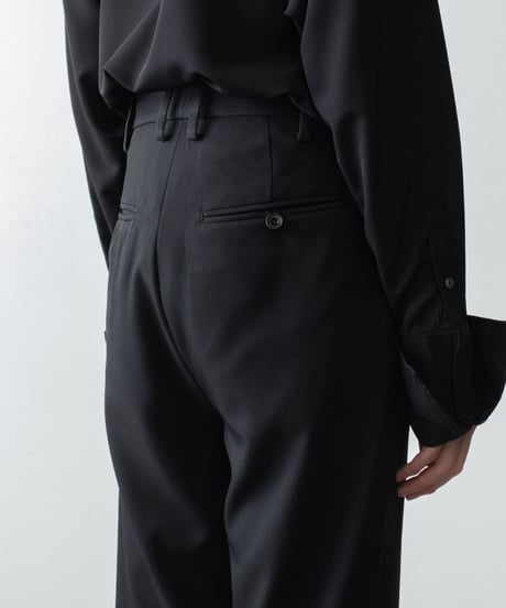 RECYCLE POLYESTER STRAIGHT PANTS / BLACK