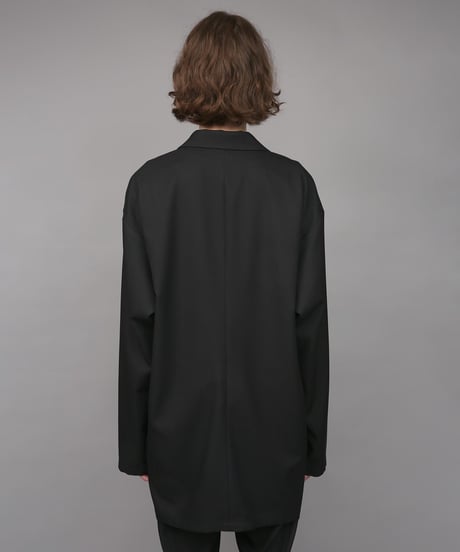 ONE BUTTON DEEP V-ZONE JACKET / BLACK