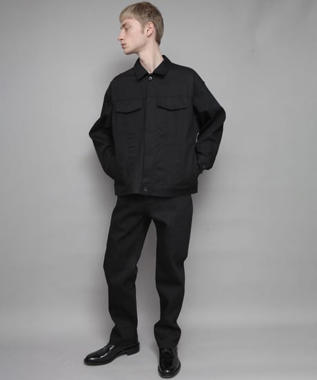 OVERSIZED DENIM JACKET/BLACK