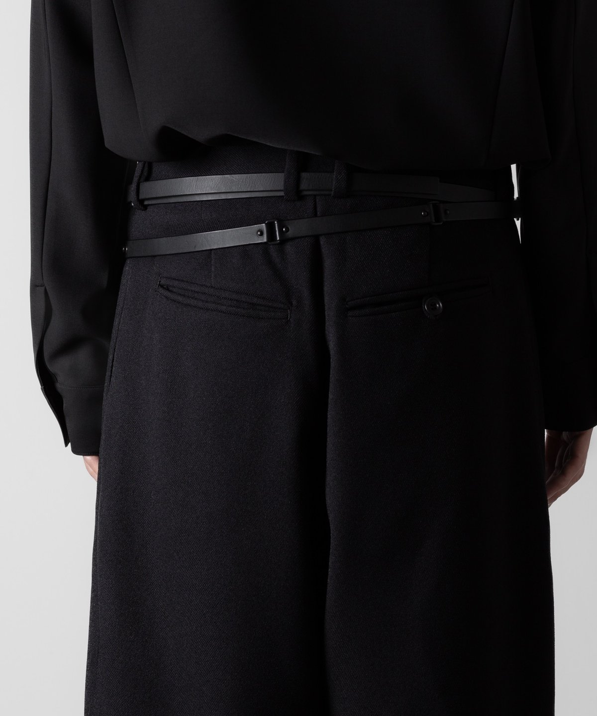 W double belt ベルト 即完 COWHIDE DOUBLE BELT/BLACK | ato AOYAMA