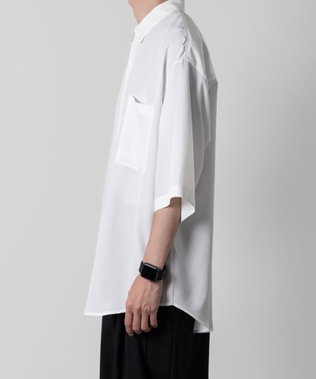 Crepe de Chine half sleeve shirts/WHITE