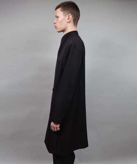 crease double short coat/BLACK