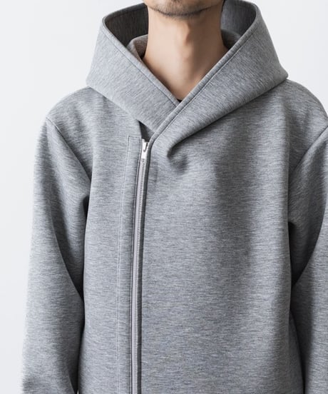 OVERSIZED AIR CUSHION ZIP HOODIE/GRAY