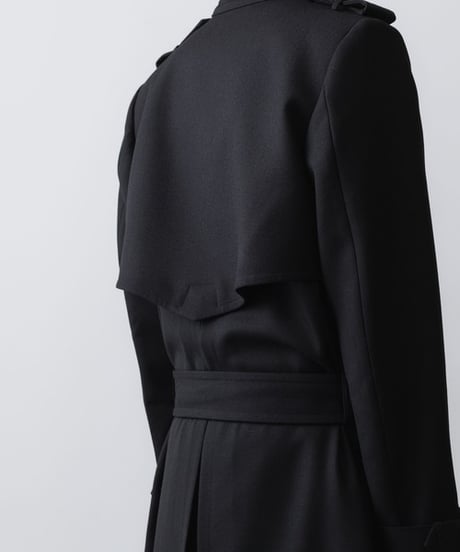 NEW WOOL TRENCH COAT/BLACK