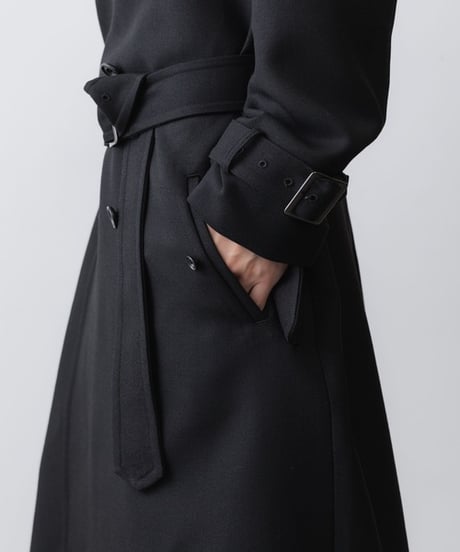 NEW WOOL TRENCH COAT/BLACK
