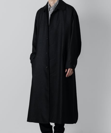 SLUB YARN BALMACAN COAT/BLACK