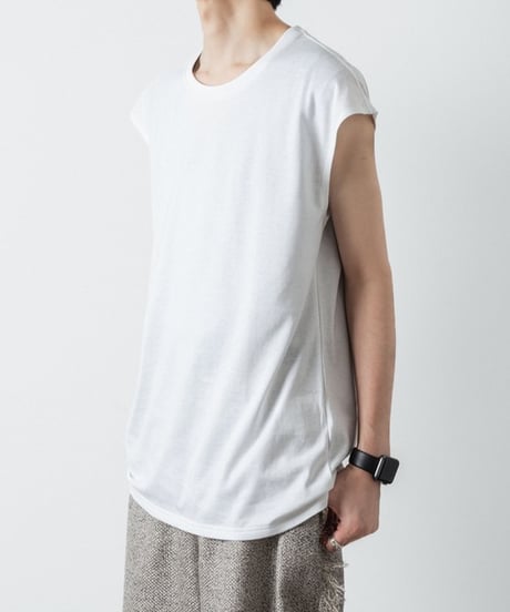 NO SLEEVE T-SHIRST/WHITE