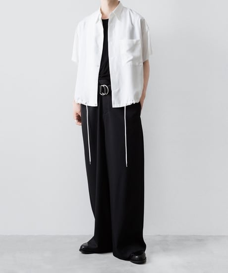 OVERSIZED DRAW CORD SHIRTS/WHITE