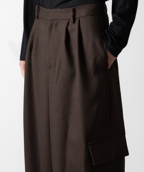 DOUBLE POCKET WIDE PANTS/D.KHAKI