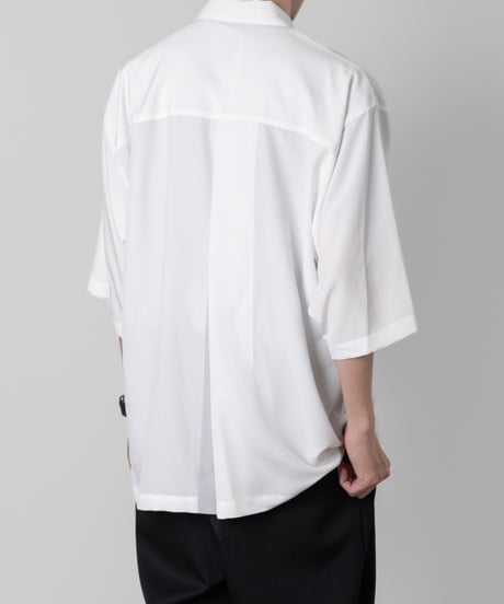 Crepe de Chine OPEN COLLAR SHIRTS/WHITE