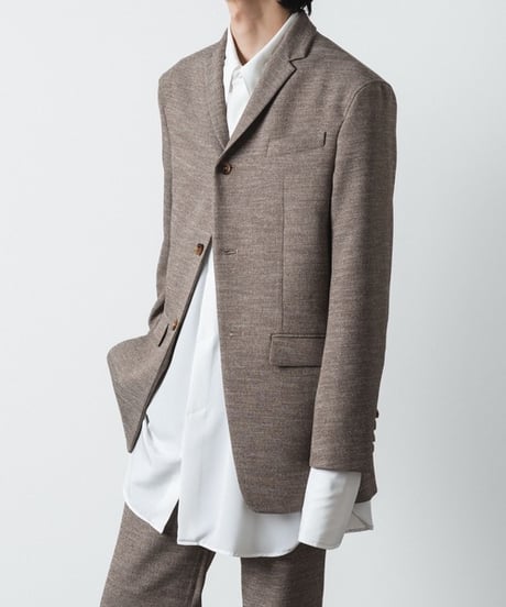 SLUB TWEED JACKET/L.BROWN