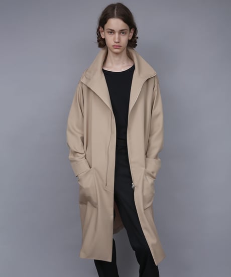 RECYCLE POLYESTER STAND COLLAR COAT