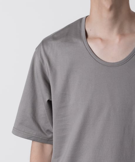 COTTON U-NECK T/GRAY