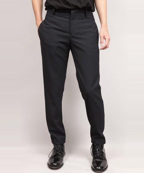 VINTAGE WOOL TAPERED PANTS/BLACK