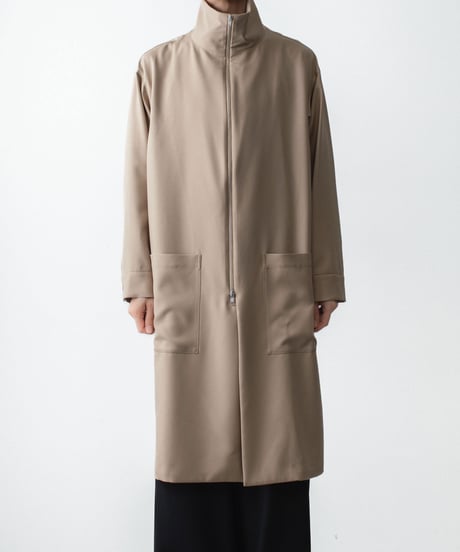 RECYCLE POLYESTER STAND COLLAR COAT
