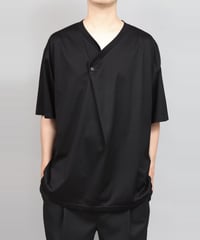 DRAPE V-NECK T-SHIRT/BLACK