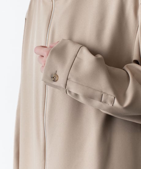 RECYCLE POLYESTER STAND COLLAR COAT