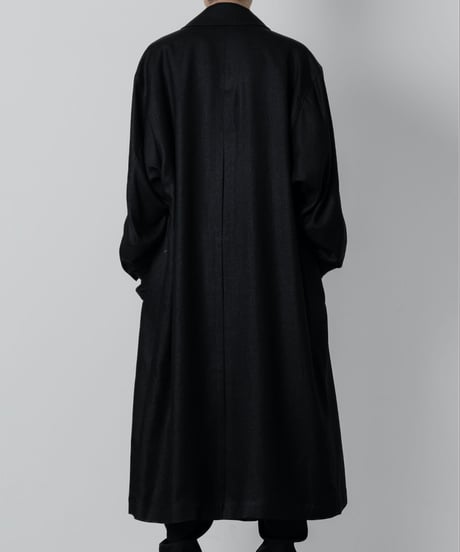 SLUB YARN BALMACAN COAT/BLACK