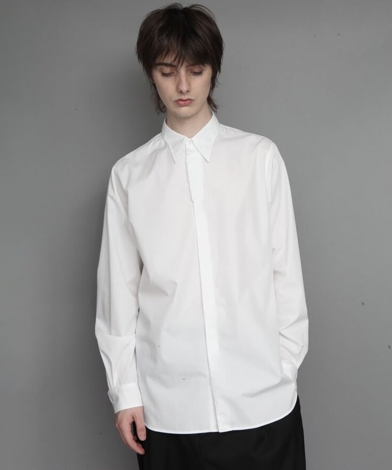 CUT-OFF PLEATED SHIRTS/WHITE | ato AOYAMA