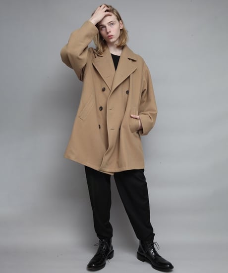 OVERSIZED PEA COAT/BEIGE