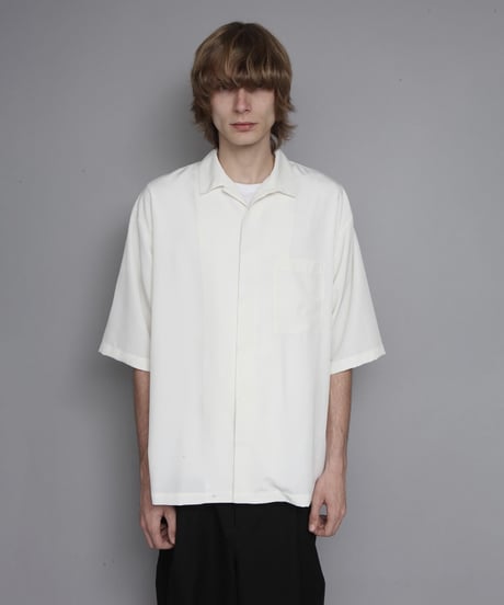 OPEN COLLAR SHIRTS WITH PLEATS/O.WHITE