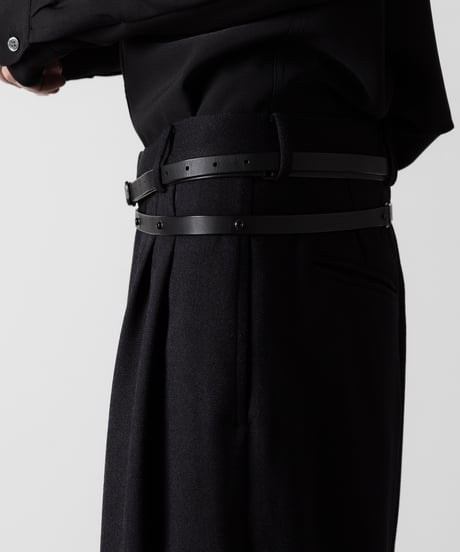 COWHIDE DOUBLE BELT/BLACK