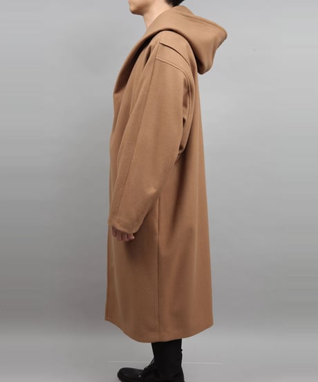 ENGLAND LAMB MELTON HOOD COAT/BEIGE