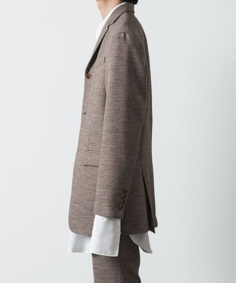 SLUB TWEED JACKET/L.BROWN