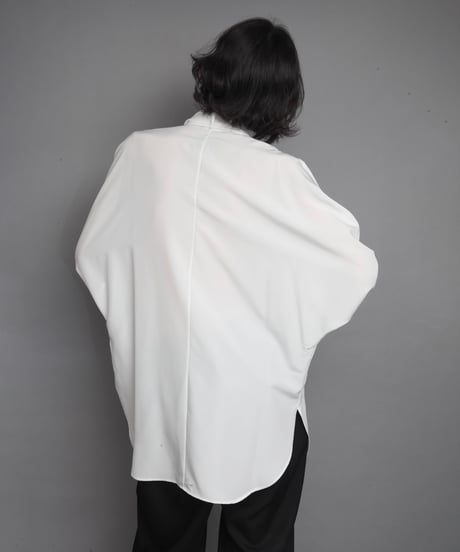 Crepe de Chine SCARF SHIRTS/WHITE