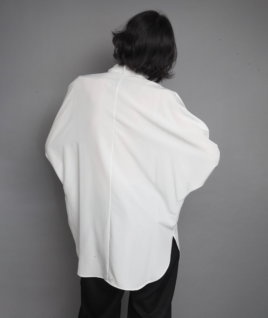 Crepe de Chine SCARF SHIRTS/WHITE | ato AOYAMA