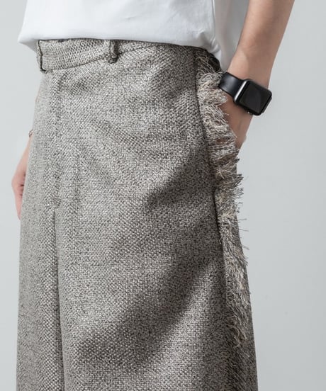 WIDE FRINGE PANTS/GRAY