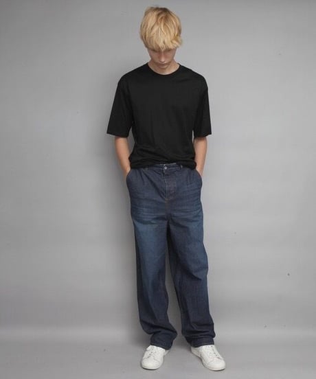 WASHED WIDE DENIM/NAVY