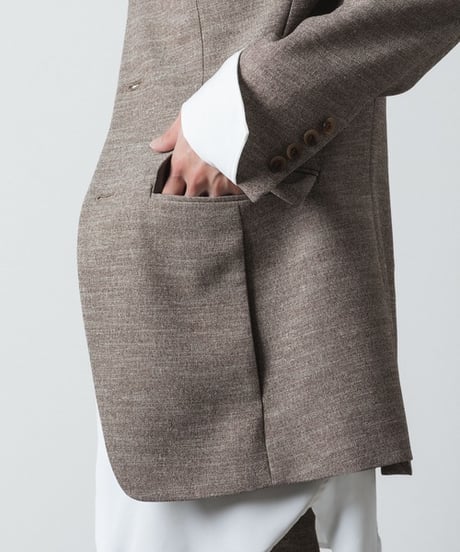 SLUB TWEED JACKET/L.BROWN