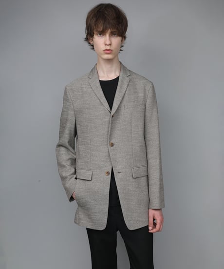 SLUB TWEED JACKET/L.BROWN