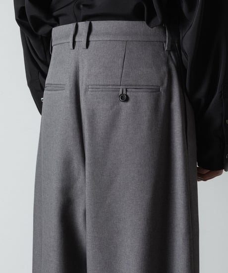 RECYCLE POLYESTER WIDE PANTS/GRY