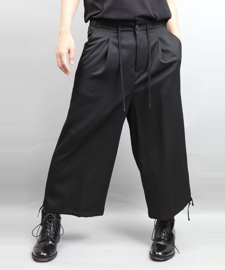 DRAW CODE WIDE PANTS/BLACK