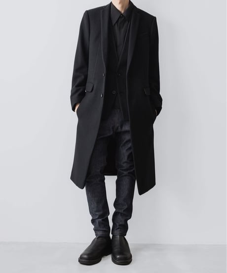 NEW ENGLAND LAMB CHESTERFIELD COAT/BLACK