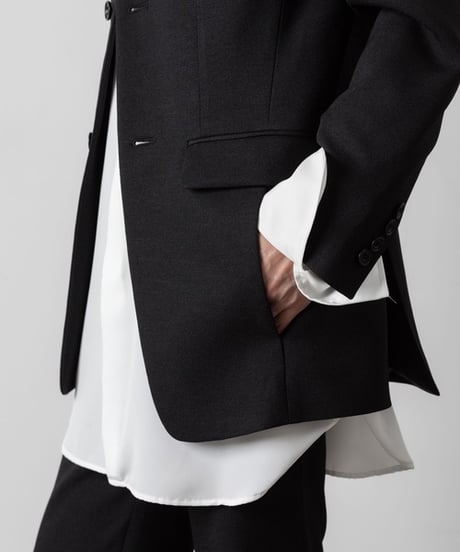 SLUB TWEED JACKET/BLACK