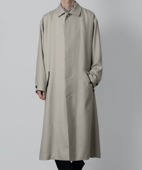 SLUB YARN BALMACAN COAT/BEIGE