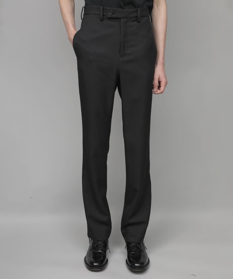 RECYCLE POLYESTER STRAIGHT PANTS / BLACK