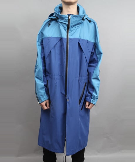 COTTON NYLON COAT/BLUE