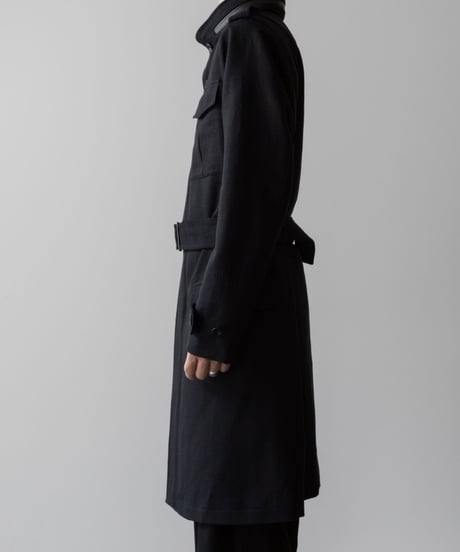 STAND COLLAR MILITARY COAT/BLACK