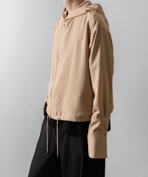DOUBLE CUFFS HOOD ZIP SHIRT/BEIGE | ato AOYAMA