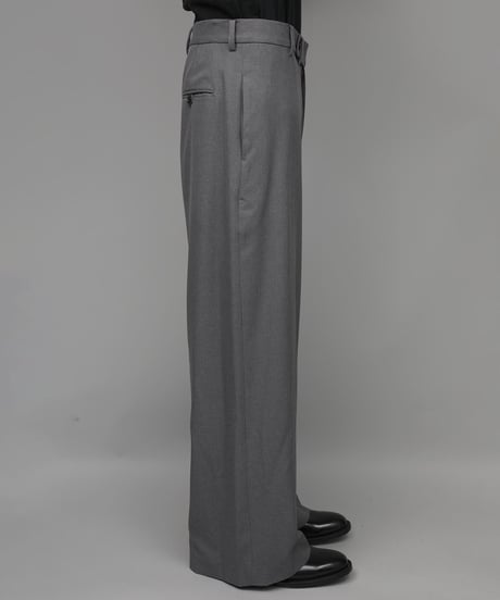 RECYCLE POLYESTER WIDE PANTS/GREY