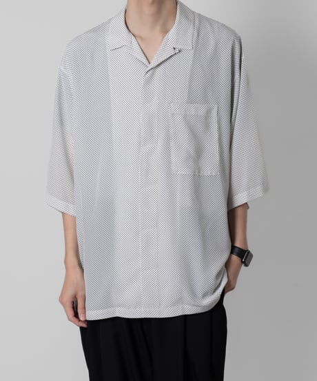 Polka dot pattern　short sleeve shirts/WHITE