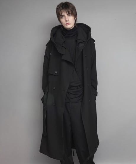 MILITARY TRENCH COAT/BLACK